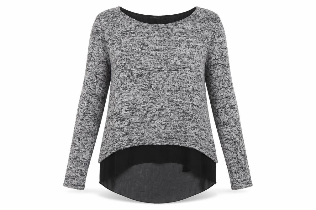 Womens UK Size S New Look Grey Basic Blouse
