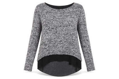 Womens UK Size S New Look Grey Basic Blouse