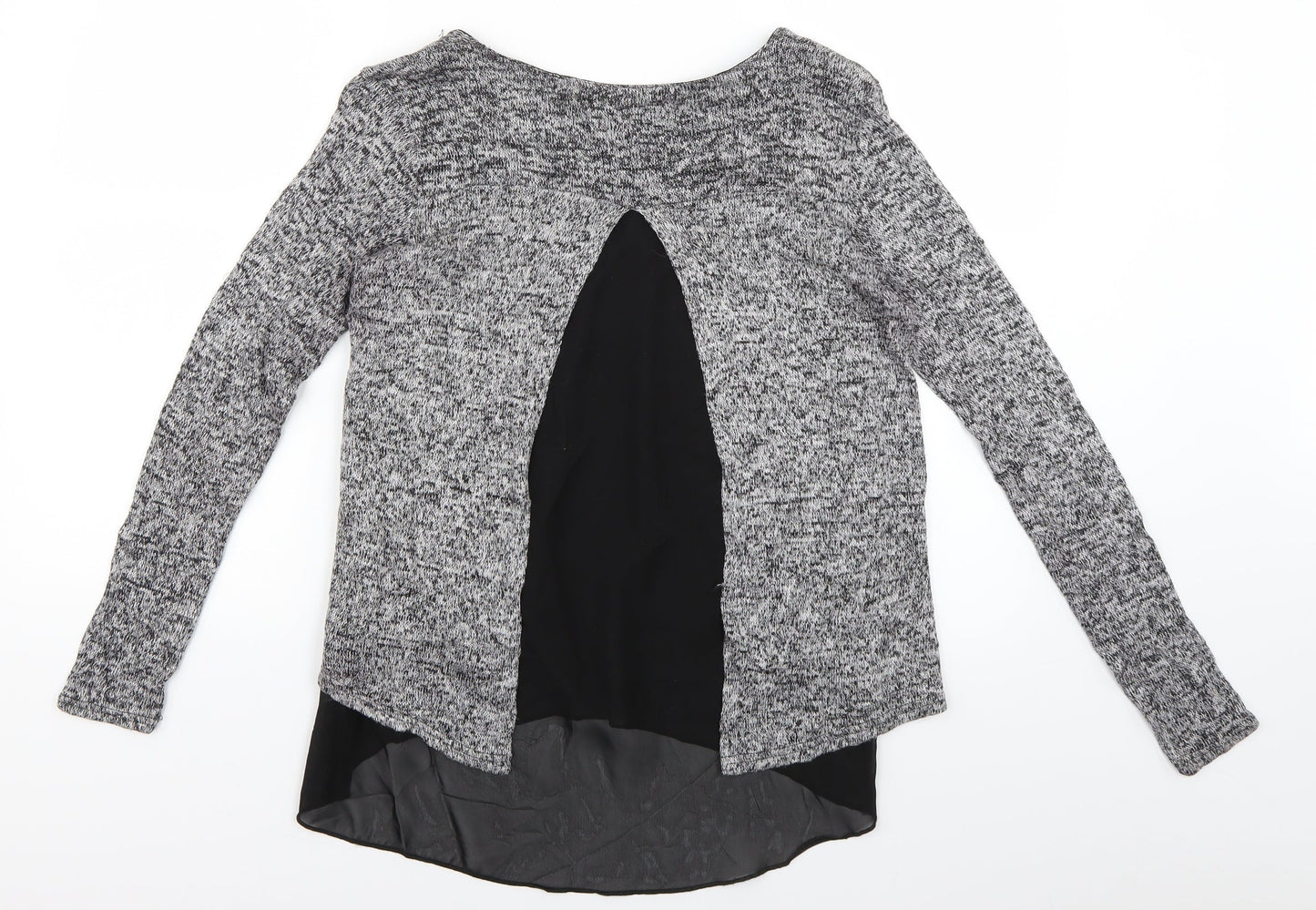 Womens UK Size S New Look Grey Basic Blouse