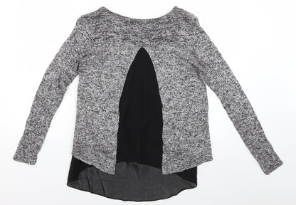 Womens UK Size S New Look Grey Basic Blouse