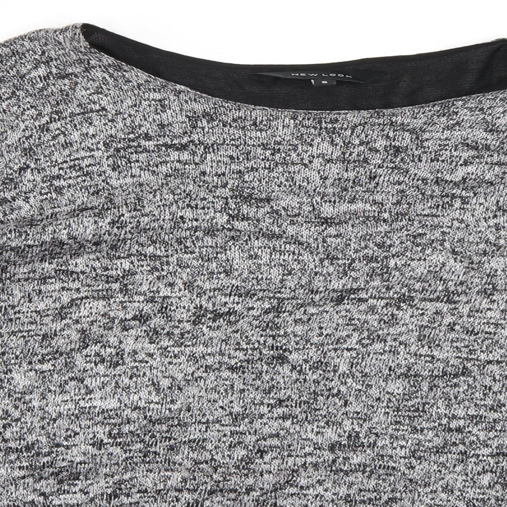 Womens UK Size S New Look Grey Basic Blouse