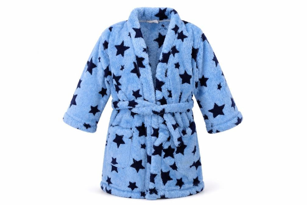 Marks & Spencer Boys Blue Geometric   Robe & Gown Set Size 2-3 Years