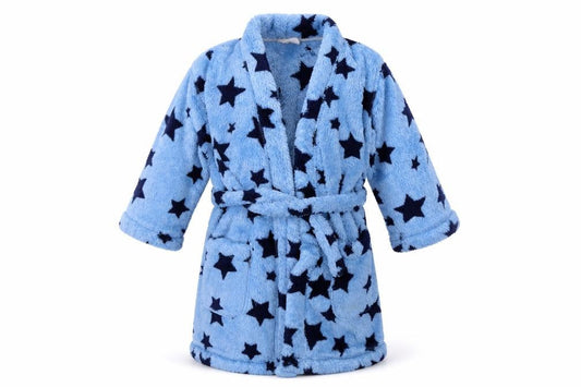 Marks & Spencer Boys Blue Geometric   Robe & Gown Set Size 2-3 Years