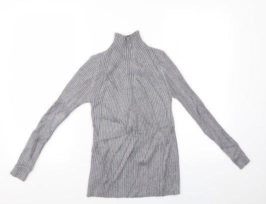 Preworn Girls Grey   Pullover Jumper   - High Neck Sweater
