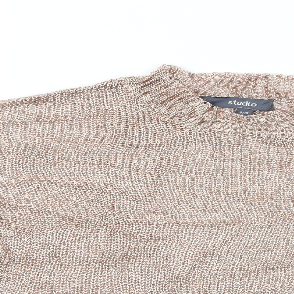 Womens UK Size 8 Studio Brown Pullover Jumper