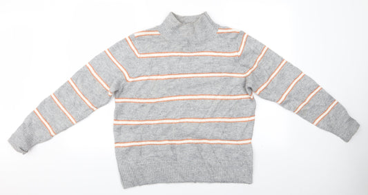 Dorothy Perkins Womens Grey Striped  Pullover Jumper Size 10  - Dorothy Perkins glittery