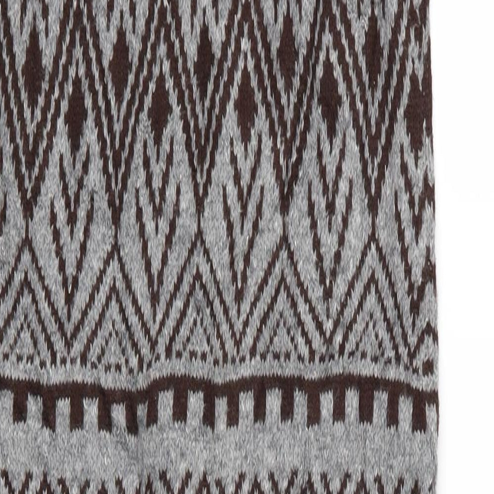 FOREVER 21 Womens Multicoloured Geometric  Cardigan Jumper Size S  - Longline Knit Waistcoat