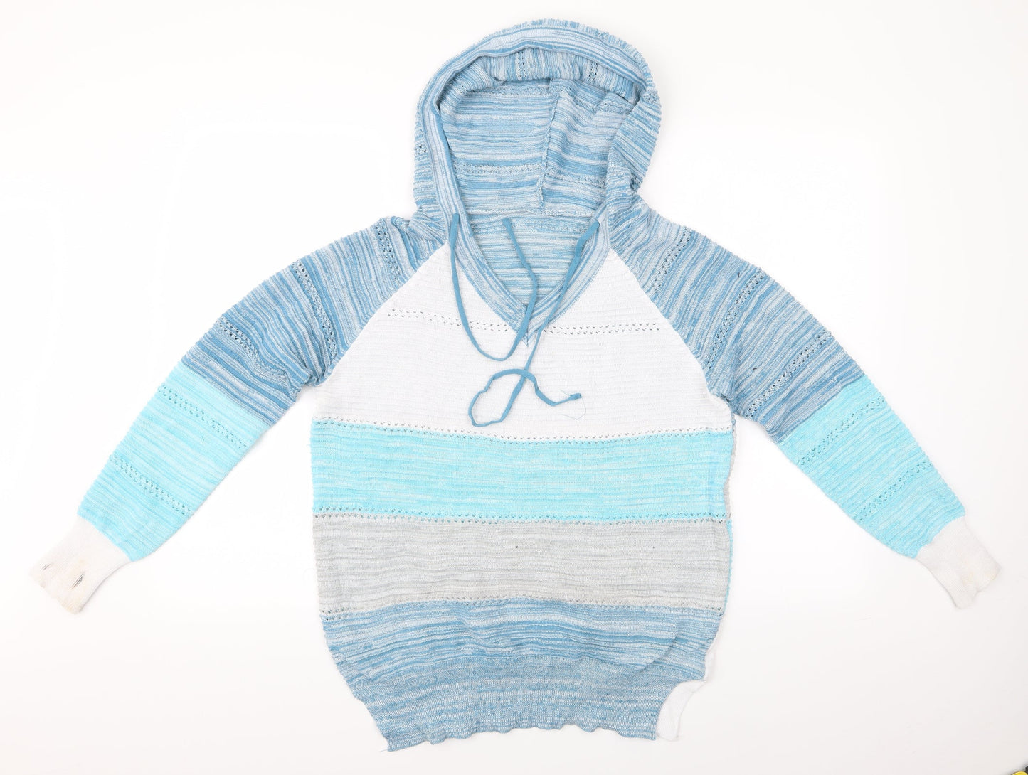 Preworn Womens Multicoloured Striped  Pullover Hoodie   - Hoody