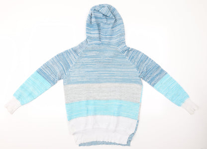 Preworn Womens Multicoloured Striped  Pullover Hoodie   - Hoody
