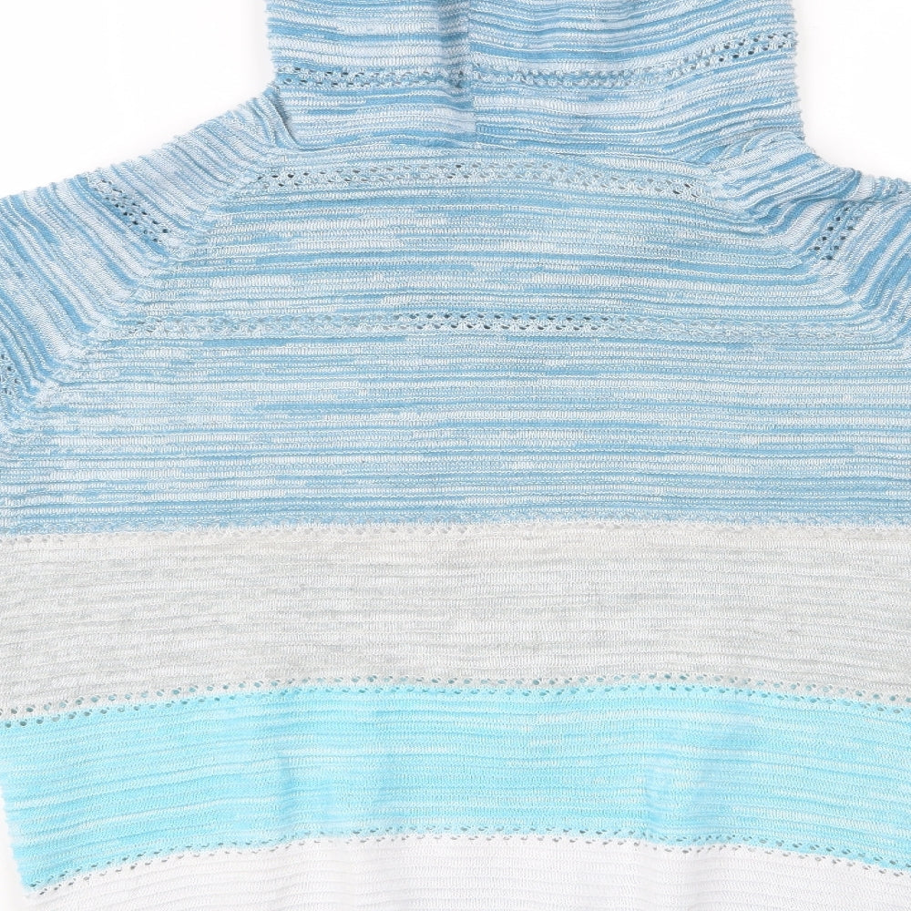 Preworn Womens Multicoloured Striped  Pullover Hoodie   - Hoody