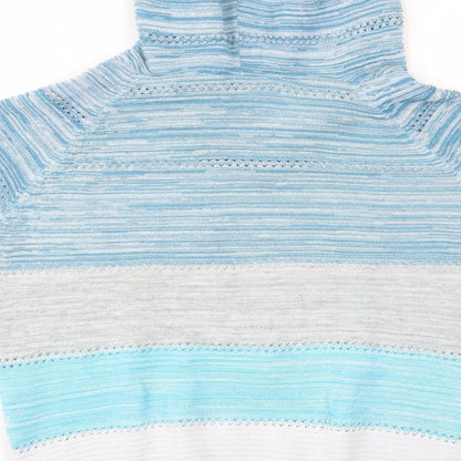 Preworn Womens Multicoloured Striped  Pullover Hoodie   - Hoody