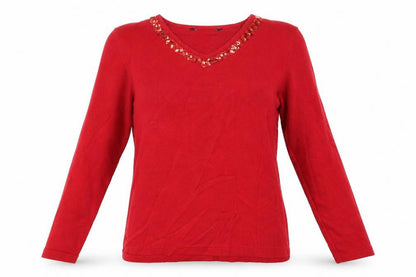 PreWorrn Womens Red   Pullover Jumper Size S  - Ribbed Red Top