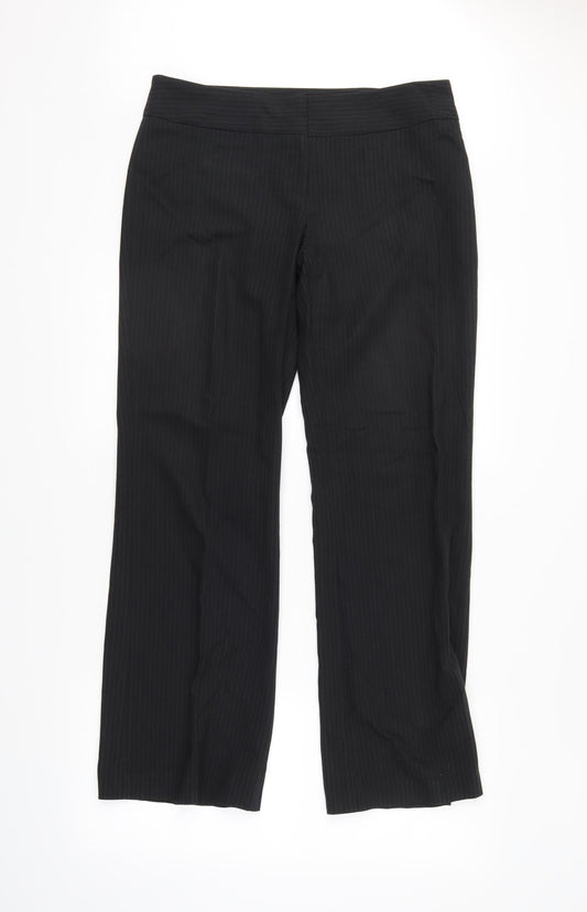 F&F Womens Black Striped  Trousers  Size 12 L30 in