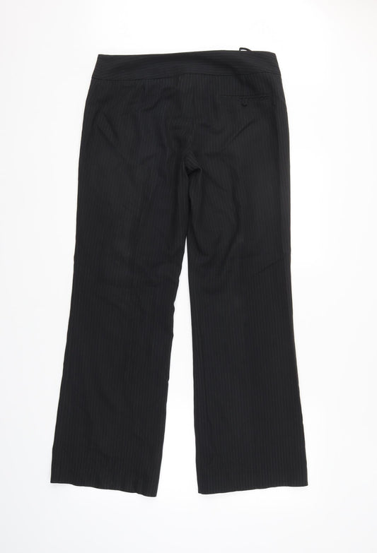 F&F Womens Black Striped  Trousers  Size 12 L30 in