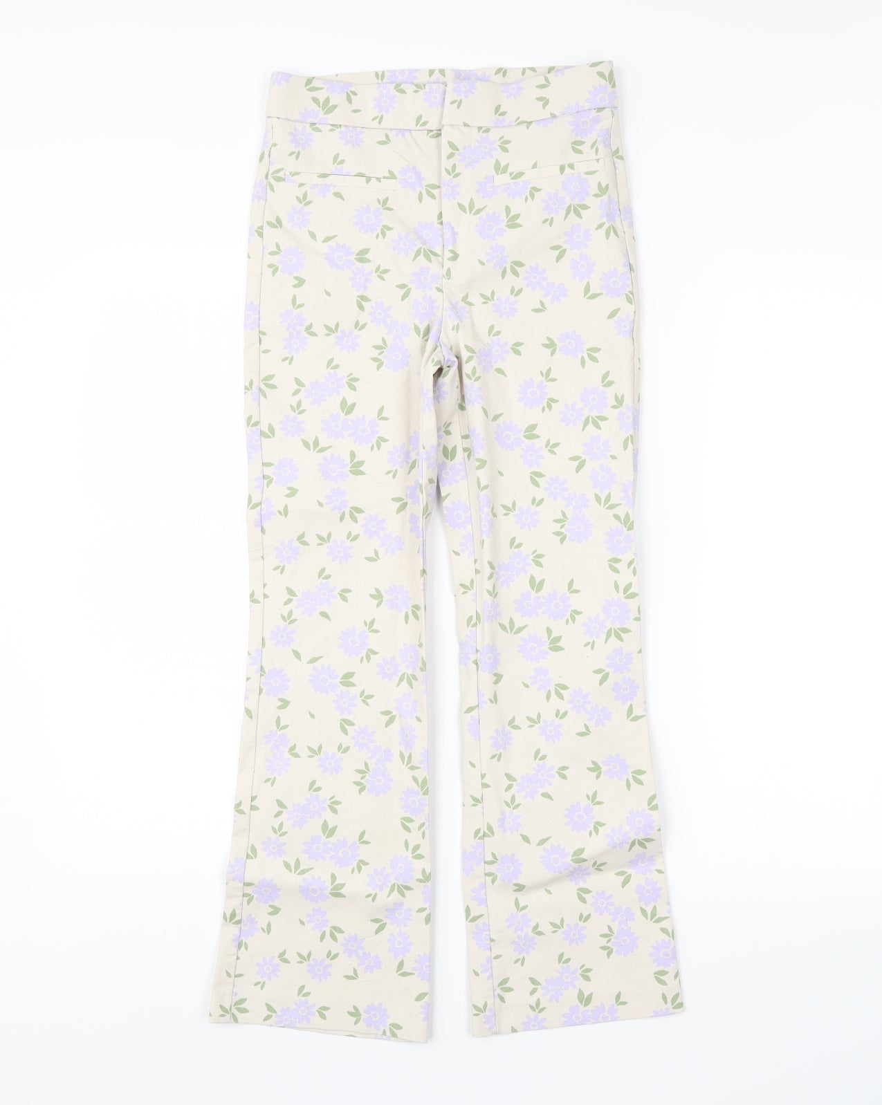 Womens UK Size XS Zara Regular Fit  Beige Trousers