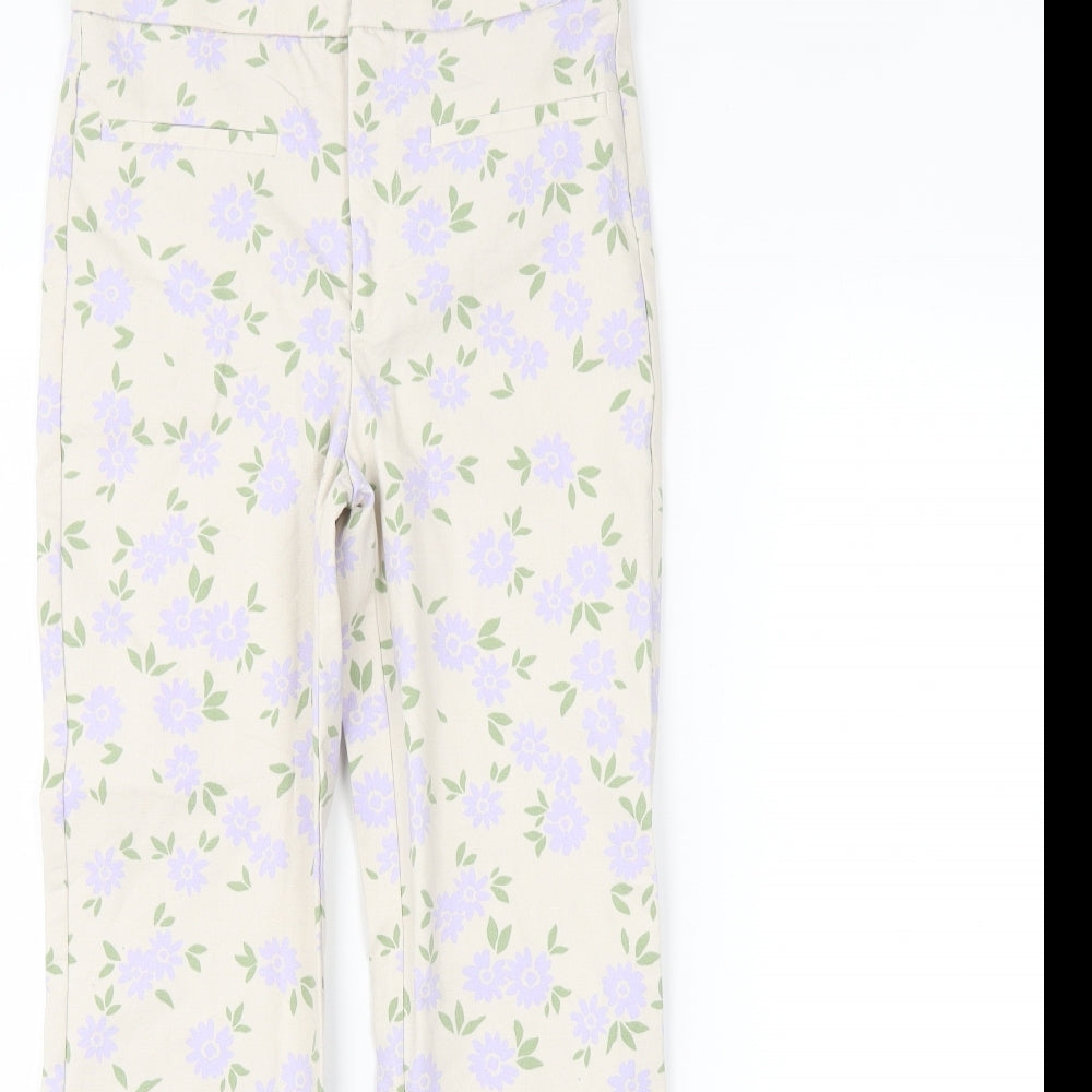 Womens UK Size XS Zara Regular Fit  Beige Trousers