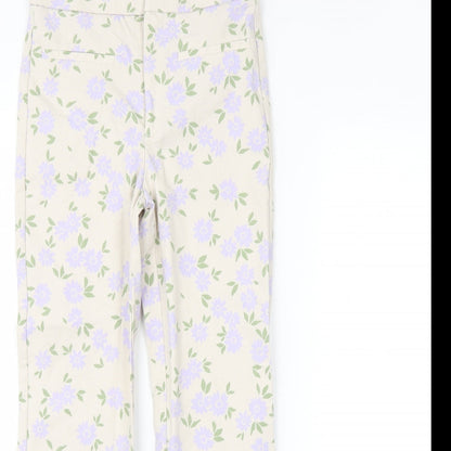 Womens UK Size XS Zara Regular Fit  Beige Trousers