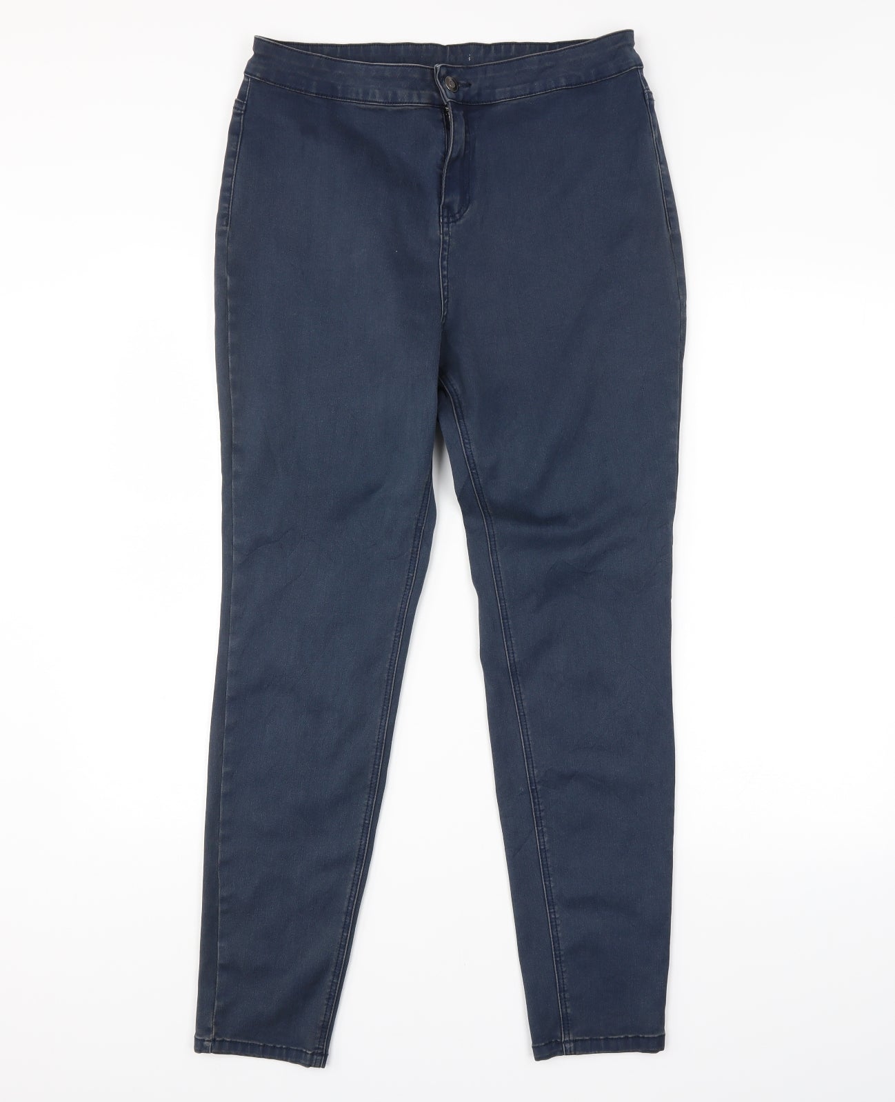 Womens UK Size  Preworn Regular Fit Chino Blue Trousers