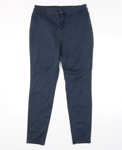Womens UK Size  Preworn Regular Fit Chino Blue Trousers
