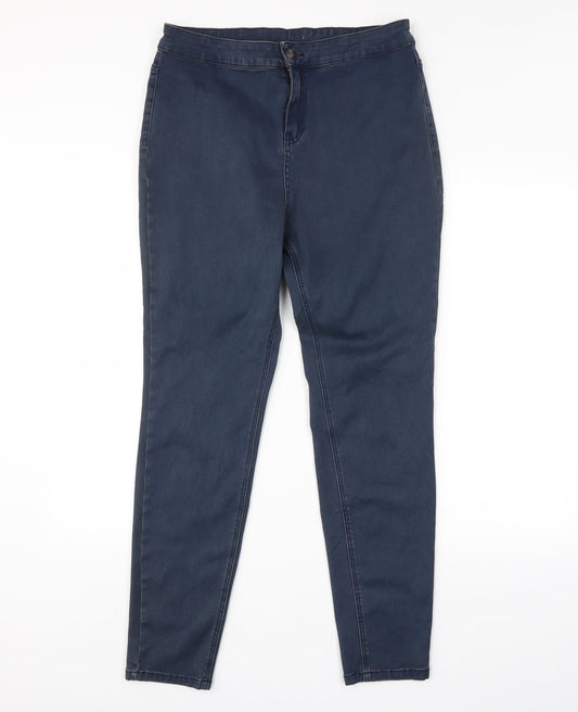 Womens UK Size  Preworn Regular Fit Chino Blue Trousers