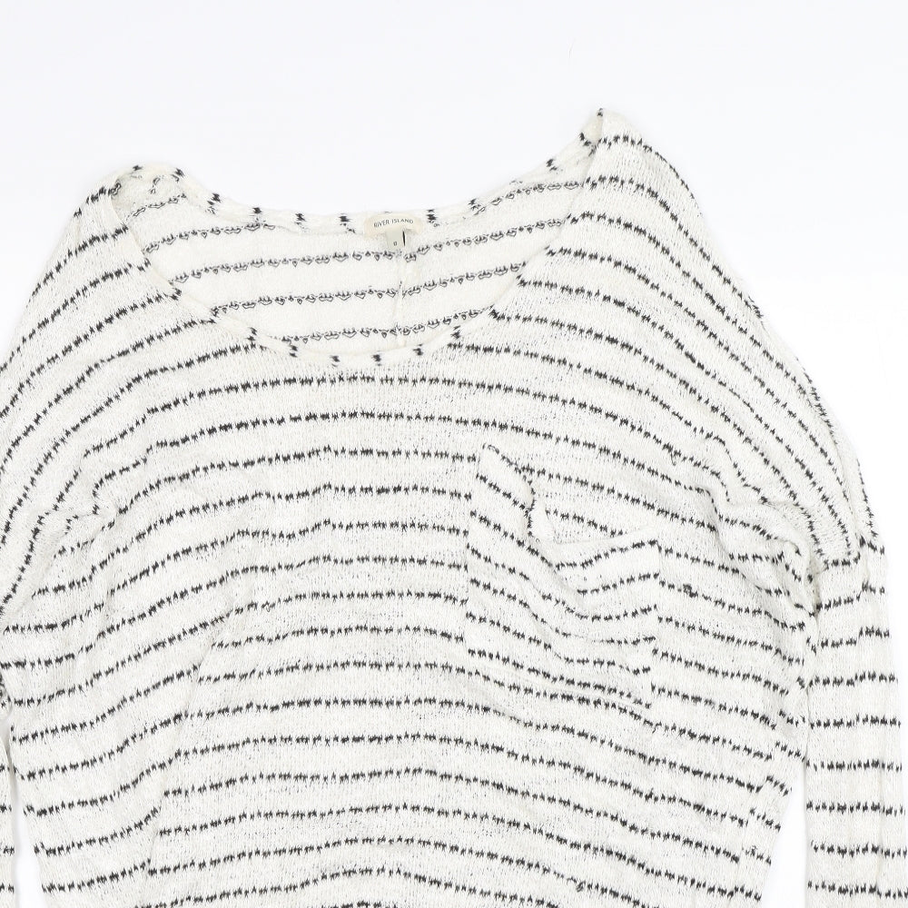 Womens UK Size 8 River Island White Pullover Jumper