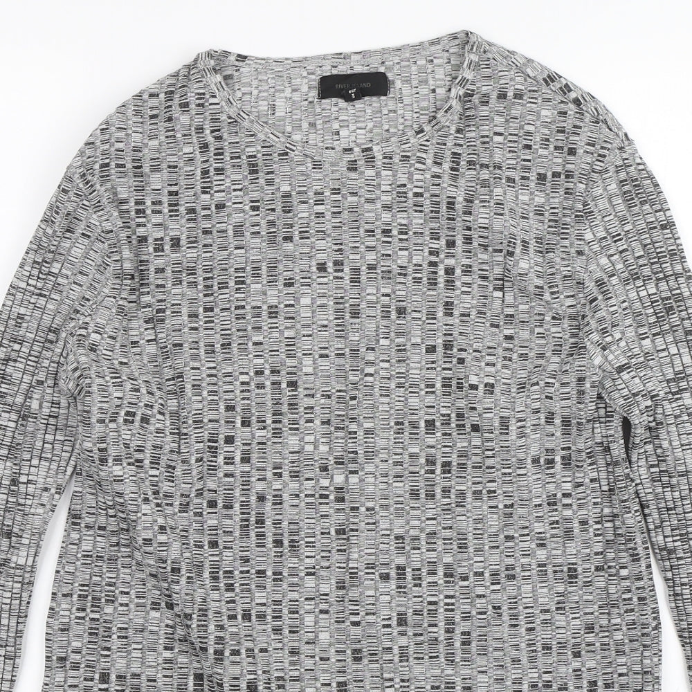 Womens UK Size M River Island Grey Pullover Jumper