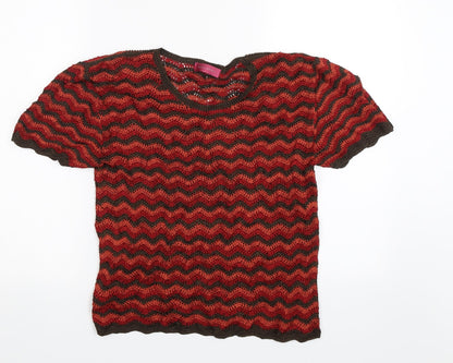 Womens UK Size L Richards Red Basic Blouse