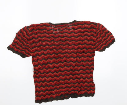 Womens UK Size L Richards Red Basic Blouse