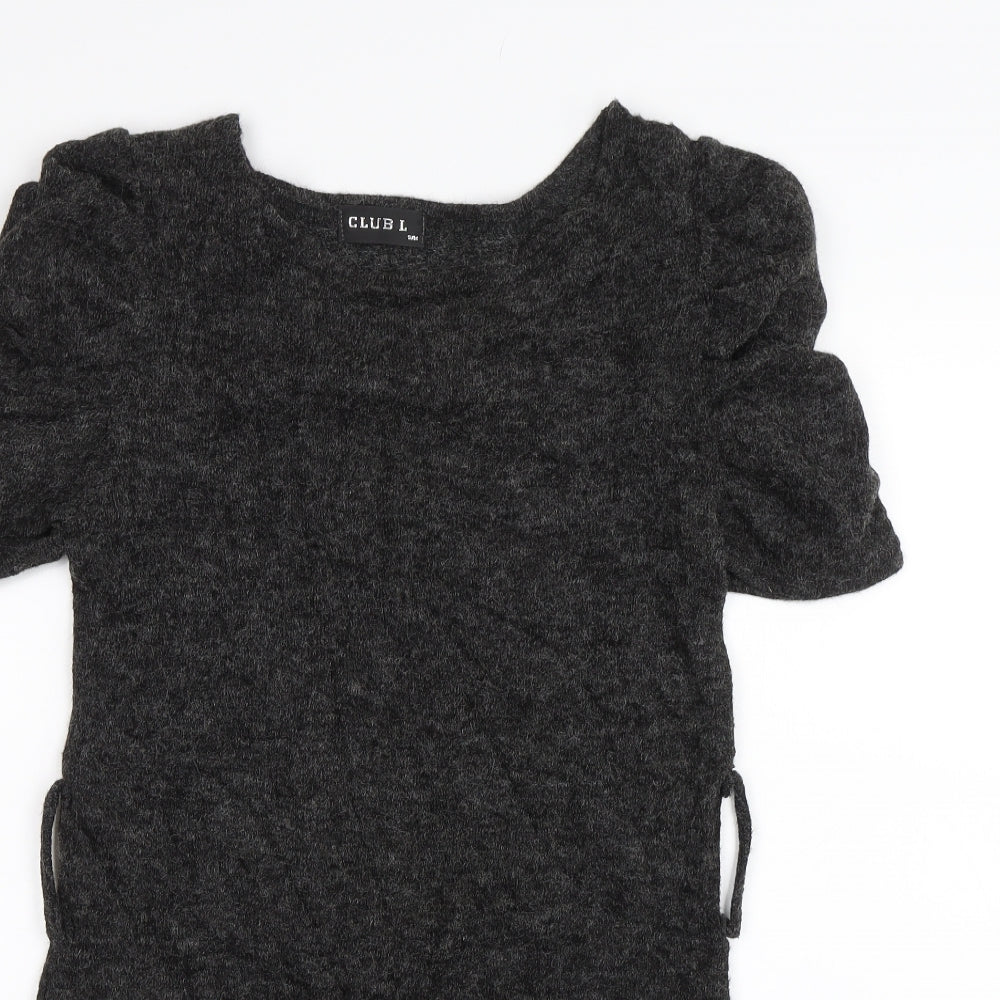 Club L Womens Grey   Jumper Dress  Size S