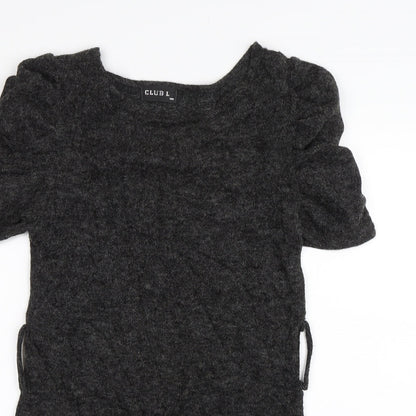 Club L Womens Grey   Jumper Dress  Size S