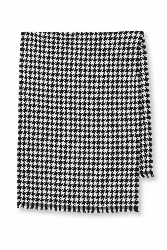 Preworn Unisex Black Houndstooth   Shawl/Wrap