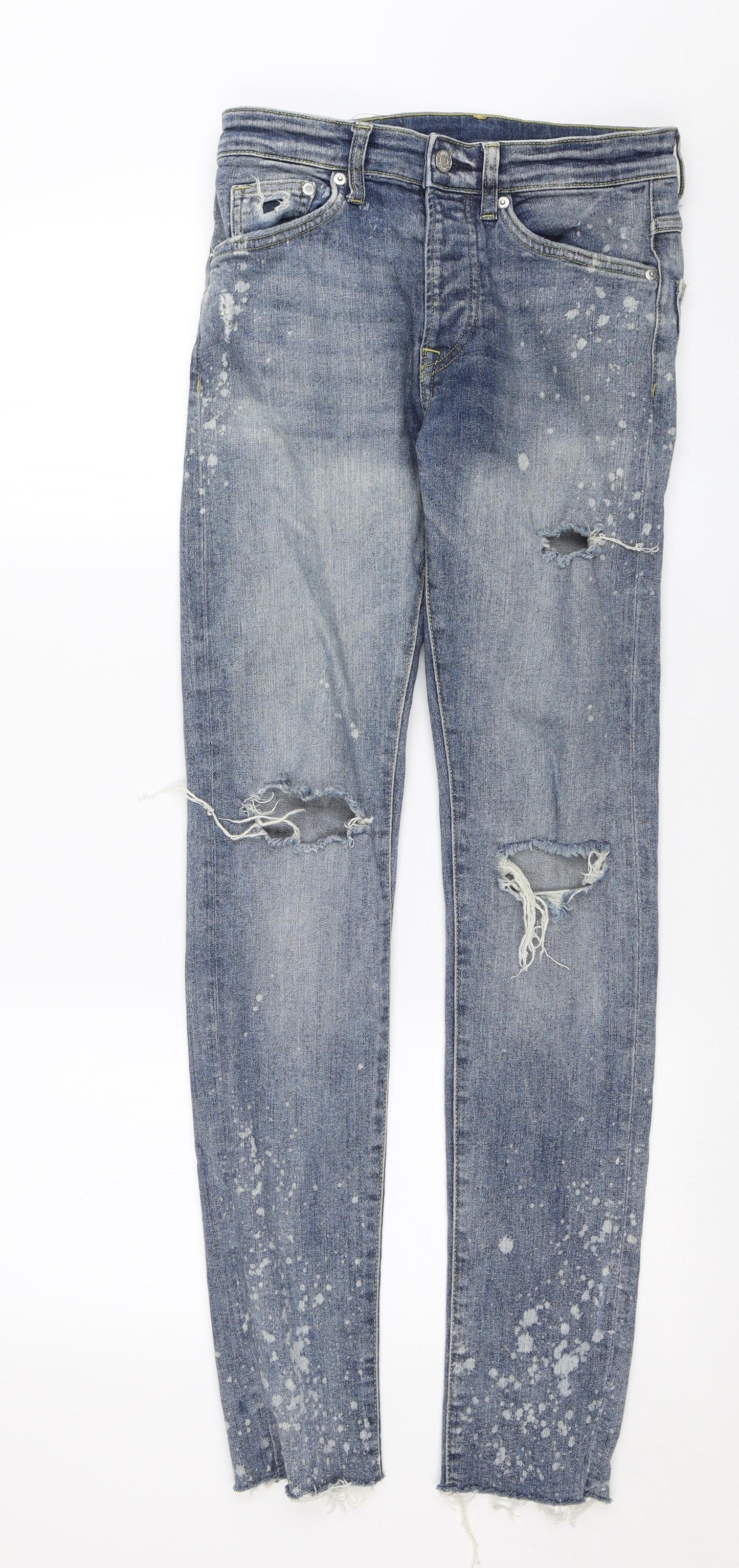 Womens UK Size 28 in H&M Regular Fit Skinny Blue Jeans