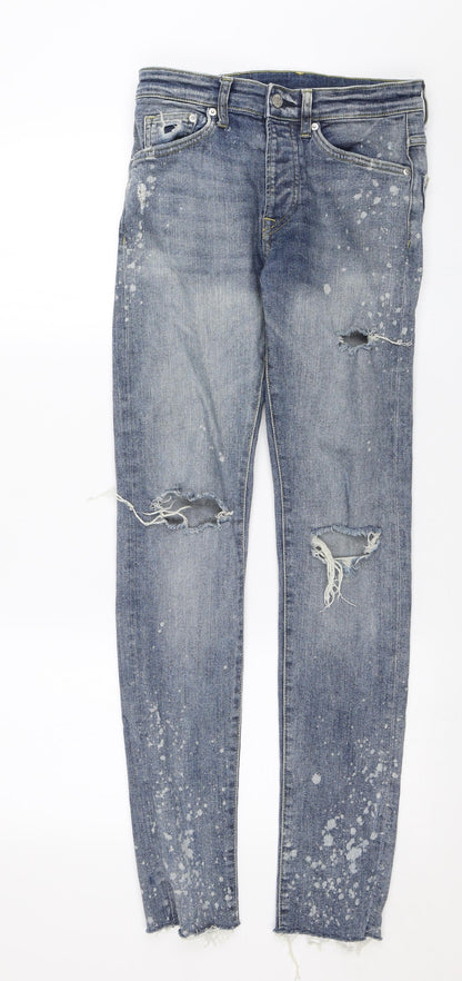 Womens UK Size 28 in H&M Regular Fit Skinny Blue Jeans