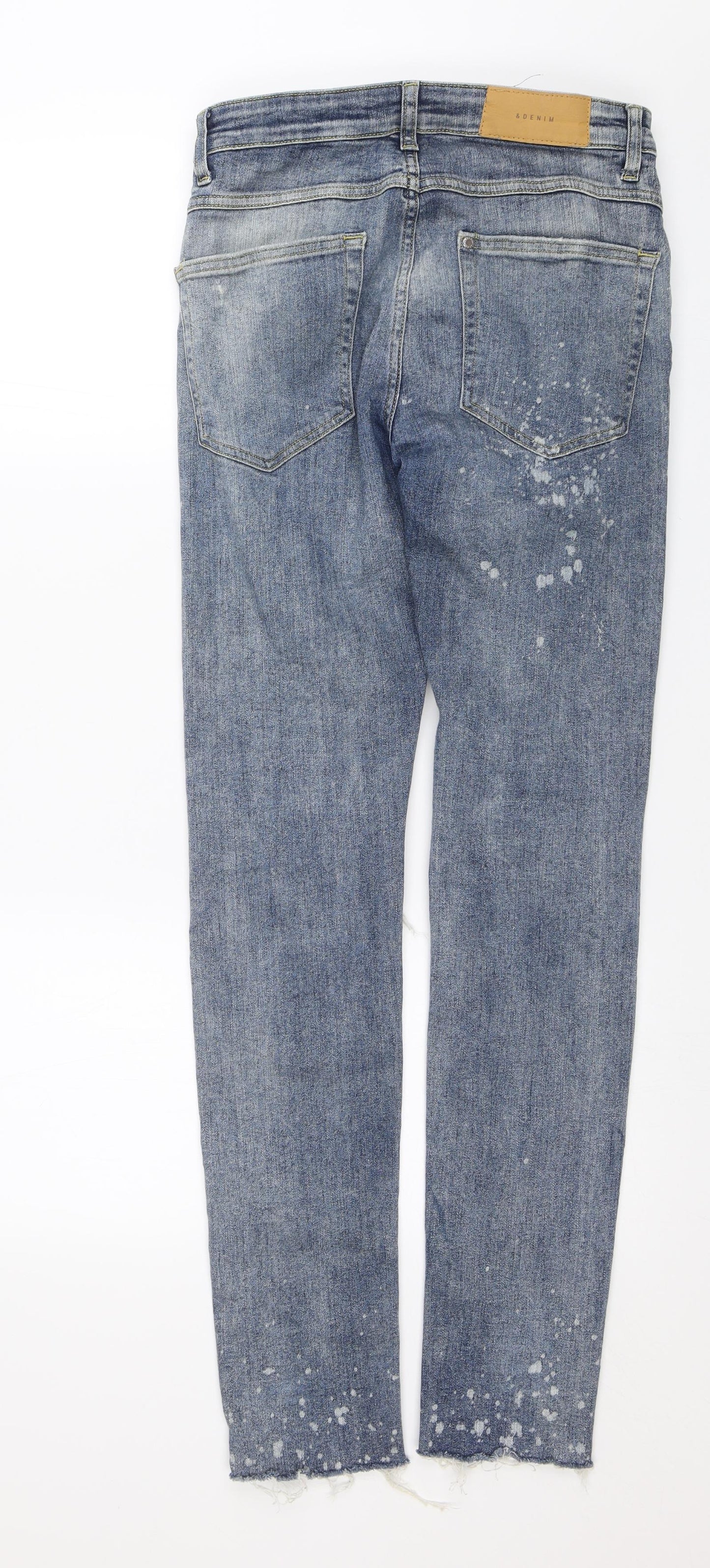 Womens UK Size 28 in H&M Regular Fit Skinny Blue Jeans