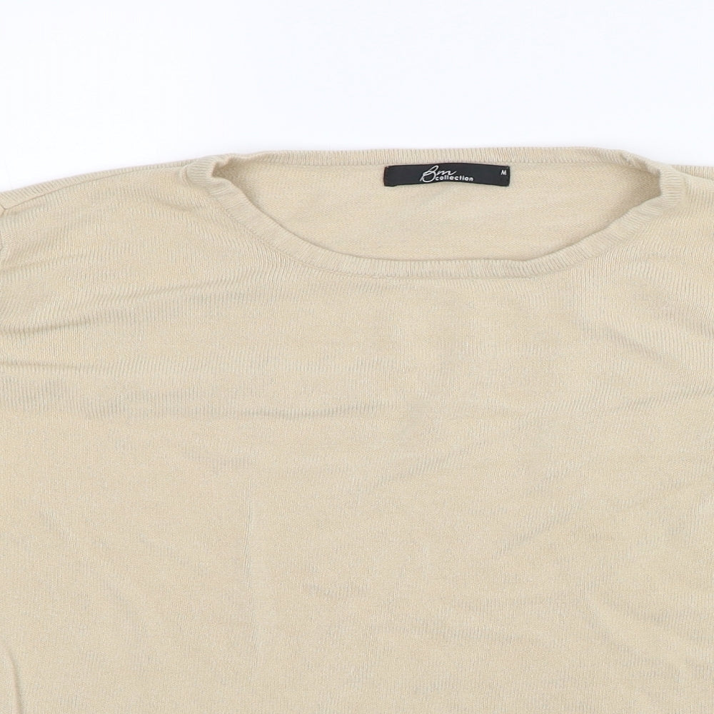 BM Collection Womens Beige   Pullover Jumper Size M