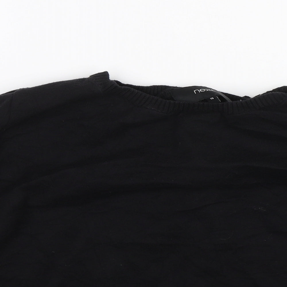 Womens UK Size 10 NEXT Black Basic Blouse