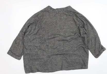 Womens UK Size S Divided Grey Cardigan Jumper