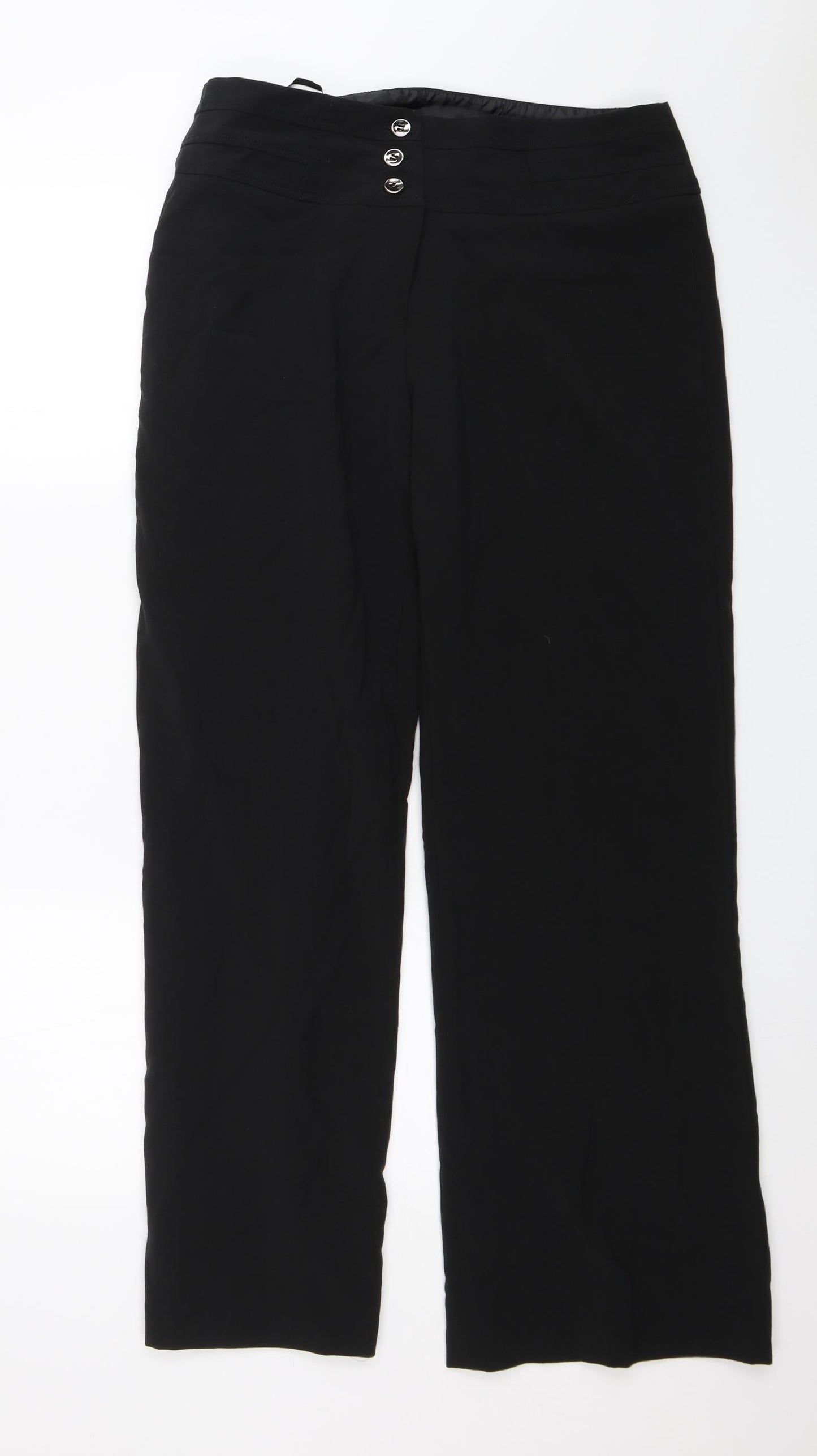 Womens UK Size 14 Debenhams Regular Fit Dress Pants Black Trousers