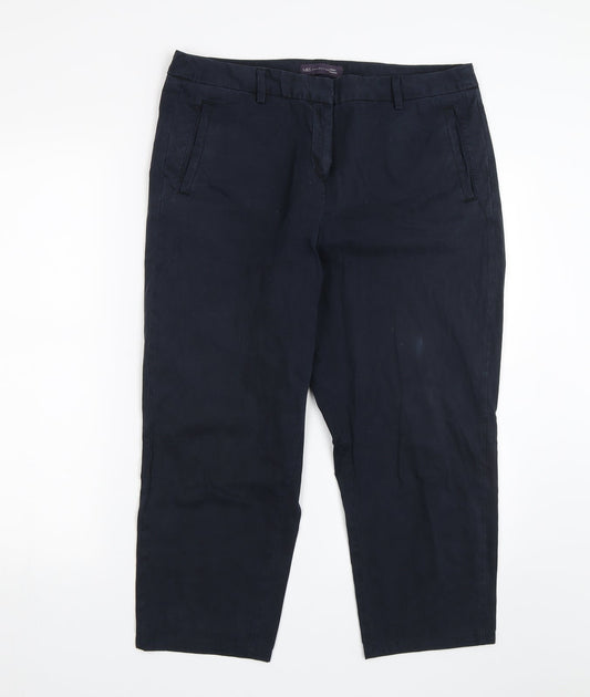 Womens UK Size 34 in M&S Regular Fit Chino Blue Trousers
