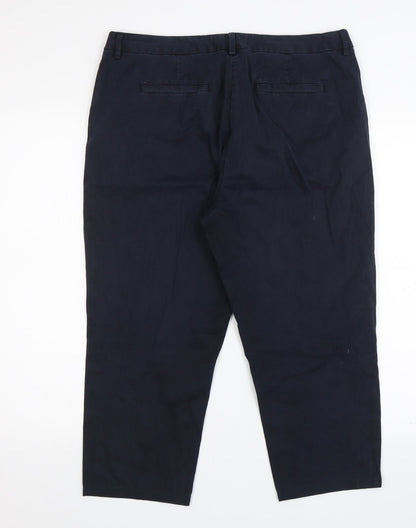 Womens UK Size 34 in M&S Regular Fit Chino Blue Trousers
