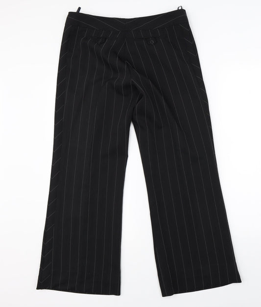 Womens UK Size 12 Atmosphere Regular Fit Dress Pants Black Trousers