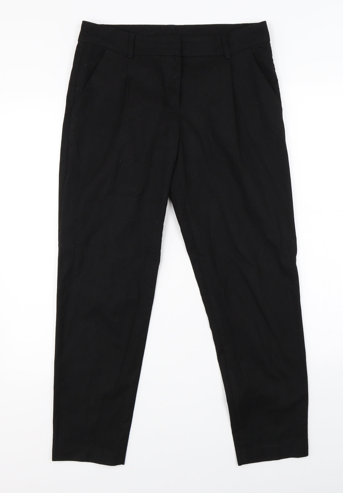 Womens UK Size 10 Preworn Regular Fit Dress Pants Black Trousers