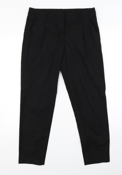 Womens UK Size 10 Preworn Regular Fit Dress Pants Black Trousers
