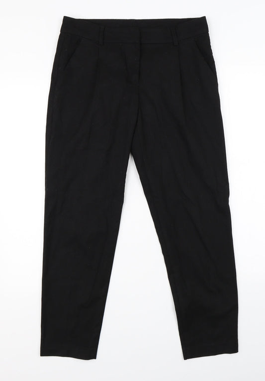 Womens UK Size 10 Preworn Regular Fit Dress Pants Black Trousers