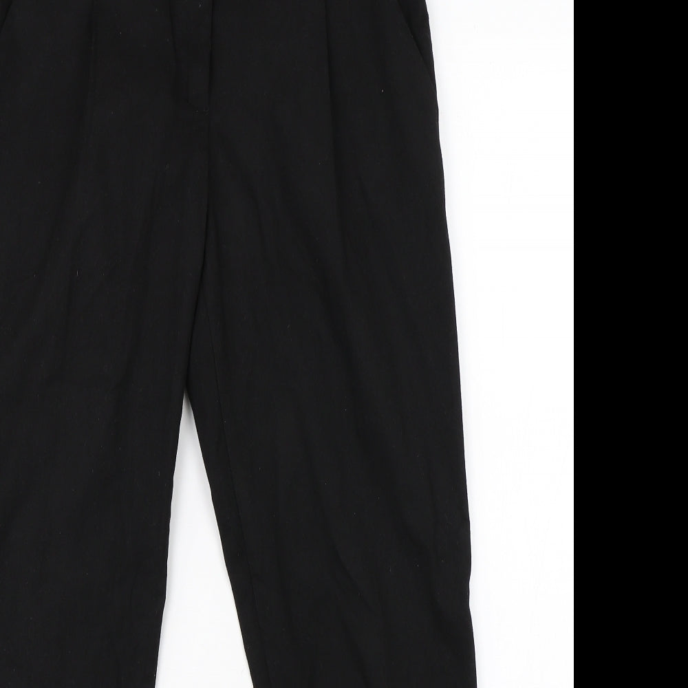 Womens UK Size 10 Preworn Regular Fit Dress Pants Black Trousers