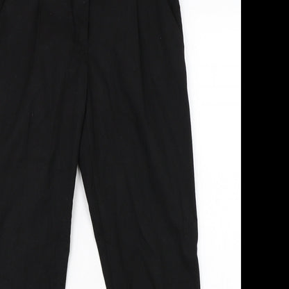Womens UK Size 10 Preworn Regular Fit Dress Pants Black Trousers