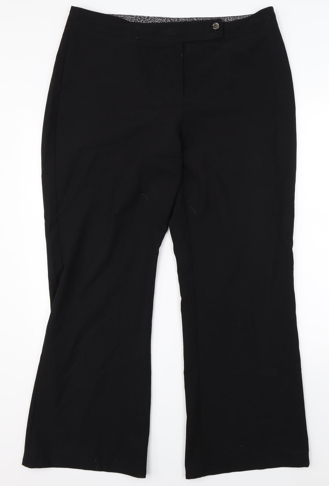 Womens UK Size 16 M&Co Regular Fit Dress Pants Black Trousers