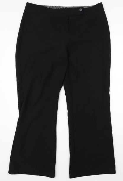 Womens UK Size 16 M&Co Regular Fit Dress Pants Black Trousers