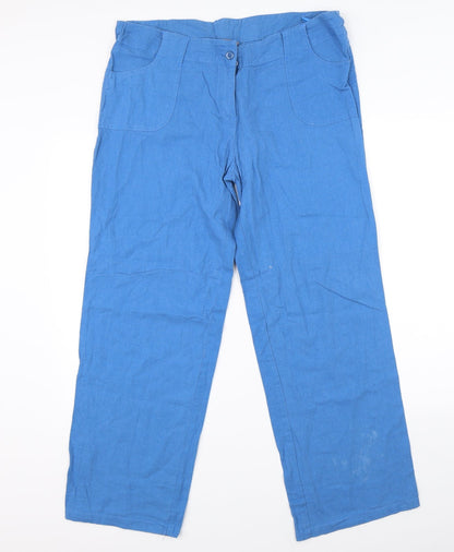 Mia Moda Womens Blue   Trousers  Size 36 in L28 in