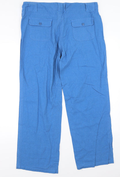Mia Moda Womens Blue   Trousers  Size 36 in L28 in